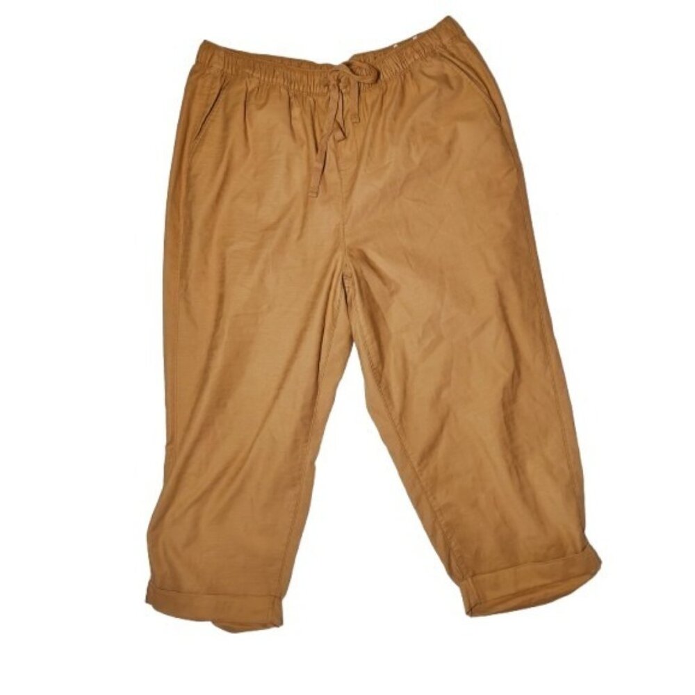 Lane Bryant Wide Leg Muted-Orange High Rise Cropped Cuffed Pants 14/16 NWT